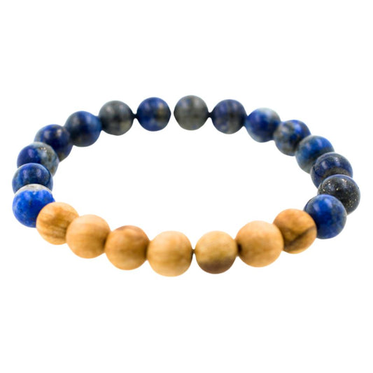 Pulsera Mineral Lapislazuli con Palo Santo 8MM REF. 8