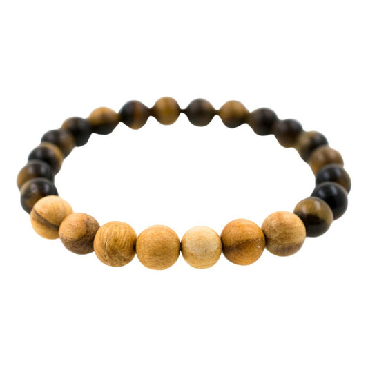 Pulsera Mineral Ojo de Tigre con Palo Santo REF. 7