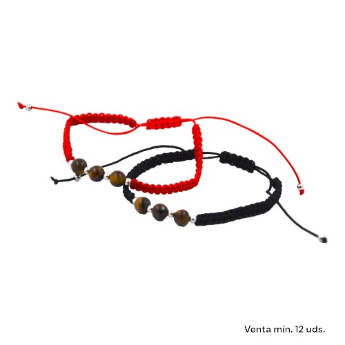 Pulsera Tejida Bola Ojo de Tigre E5797-10