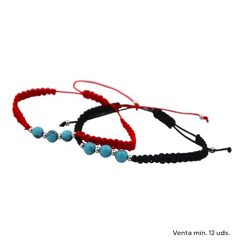 Pulsera Tejida Bola Turquesina E5797-10