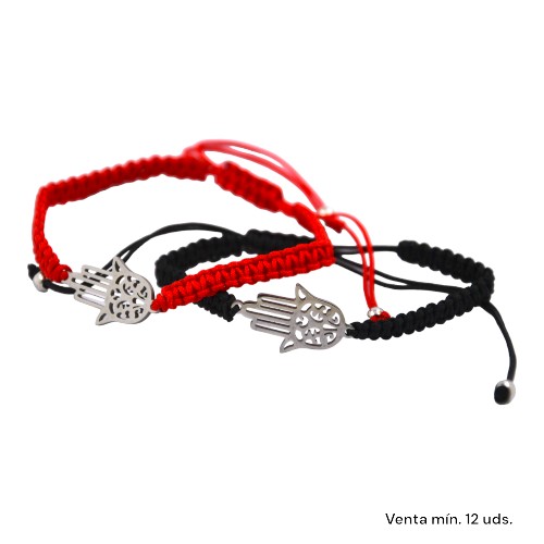 Pulsera Tejida Mano Fátima Plateado E5797-9