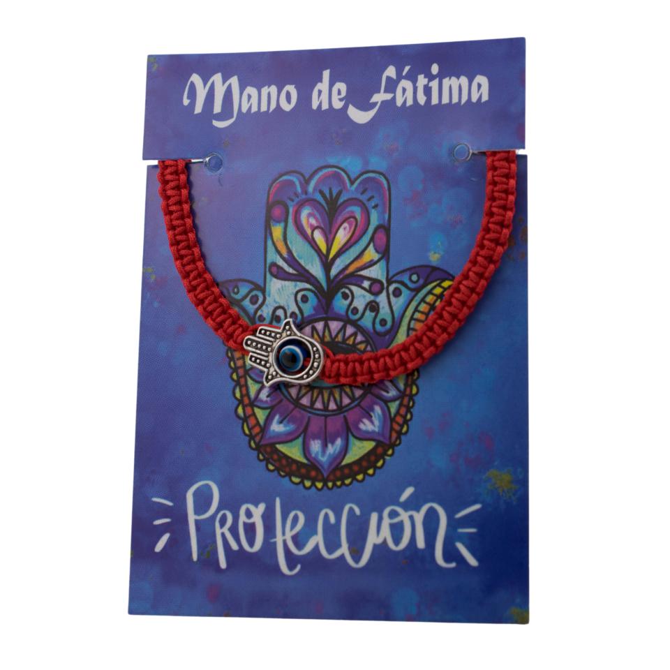 Pulsera Tejida roja MANO DE FÁTIMA - REF 4