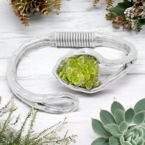 Pulsera Zamak con OLIVINA Mod. 02