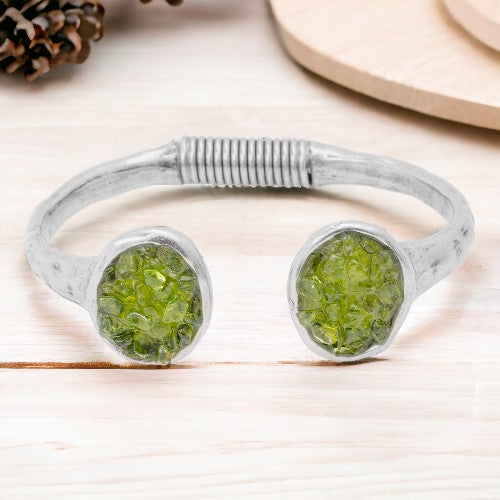 Pulsera Zamak con OLIVINA Mod. 03