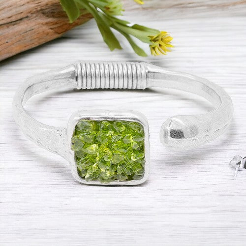 Pulsera Zamak con OLIVINA Mod. 04