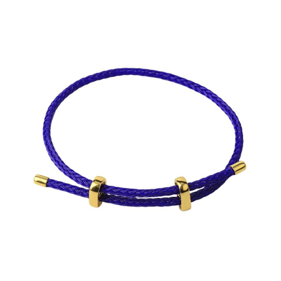 Pulsera acero cuerda ajustable - Azul Marino