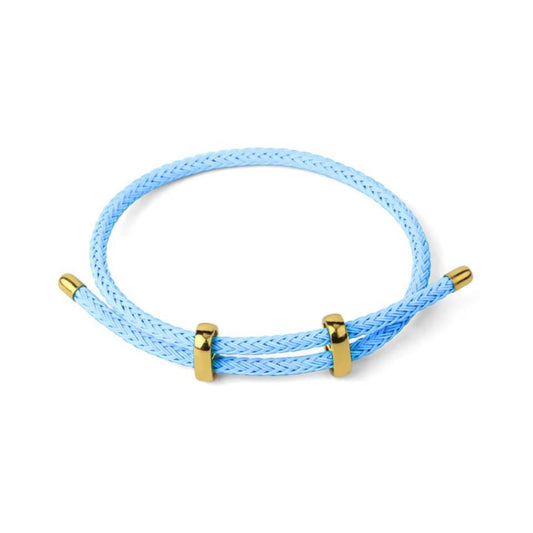 Pulsera acero cuerda ajustable - Celeste