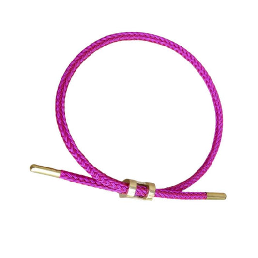 Pulsera acero cuerda ajustable - Fucsia