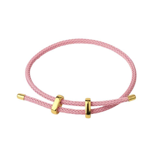 Pulsera acero cuerda ajustable - Rosa