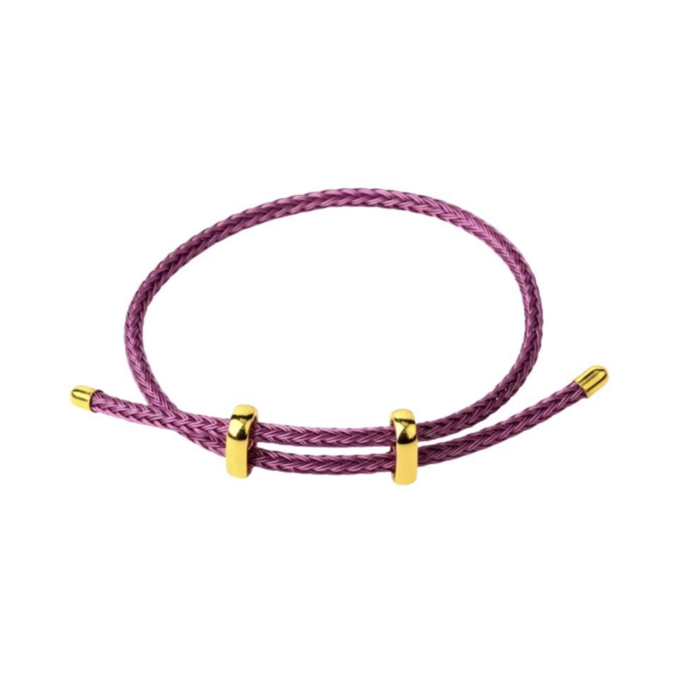 Pulsera acero cuerda ajustable - Violeta