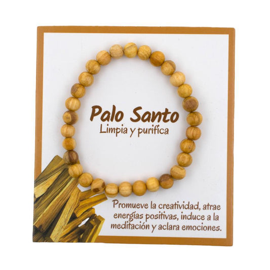 Pulsera bolas natural PALO SANTO 6MM REF. 9