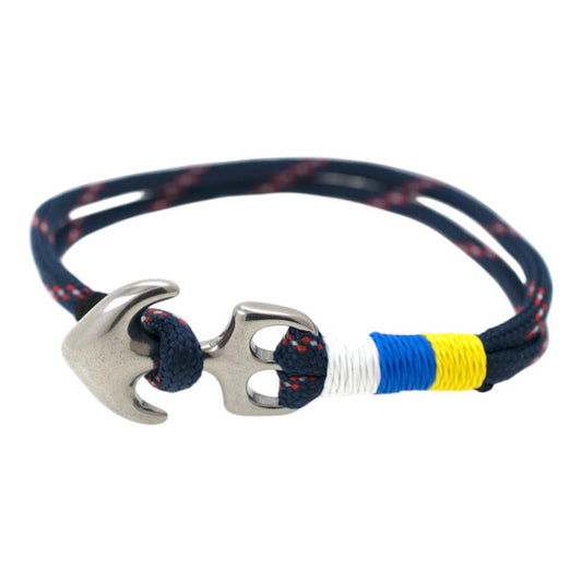 Pulsera cuerda Ancla Bandera Canarias Azul marino REF 6