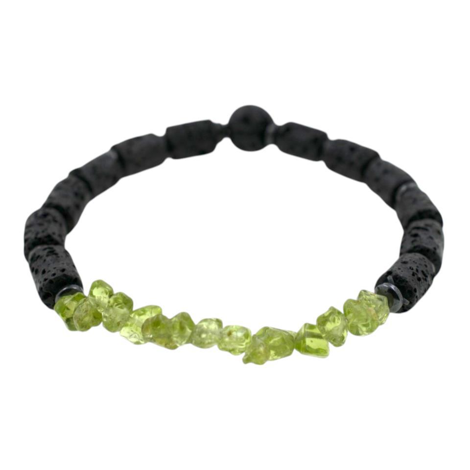 Pulsera de Lava con Chips Olivina REF. 7