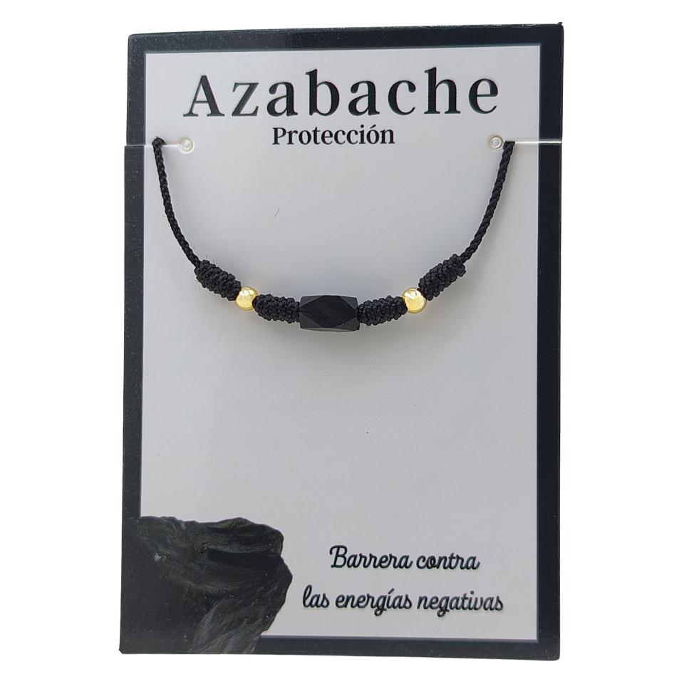 Pulsera mineral hilo negro 4 nudos AZABACHE REF. 3