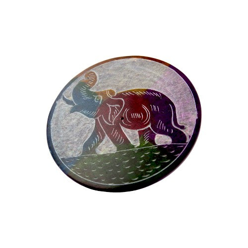 Quemador plato incienso en piedra ELEFANTE DE LA SUERTE 4" 10CM DIÁMETRO - REF 240