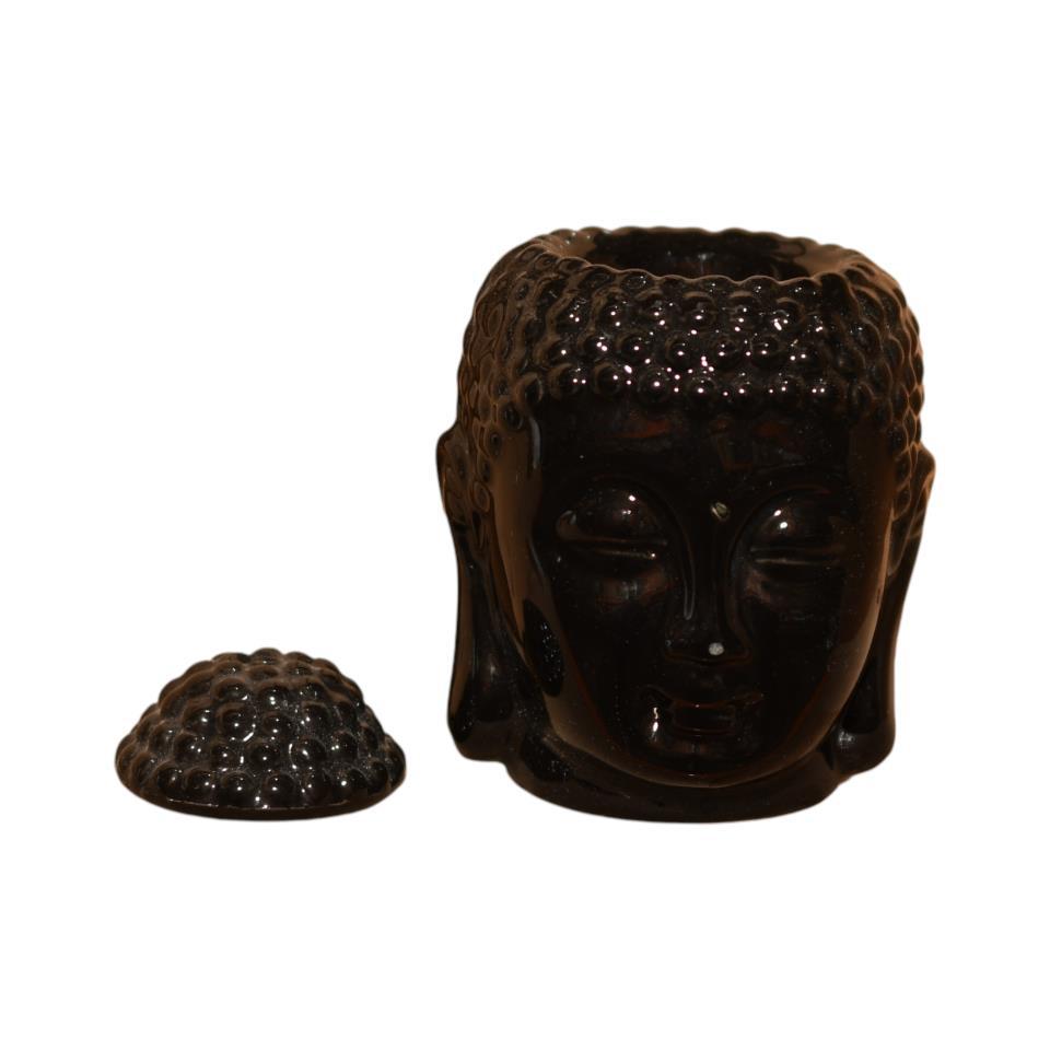 Quemador cerámica Cabeza Buda Tapa REF 17-3 Negro
