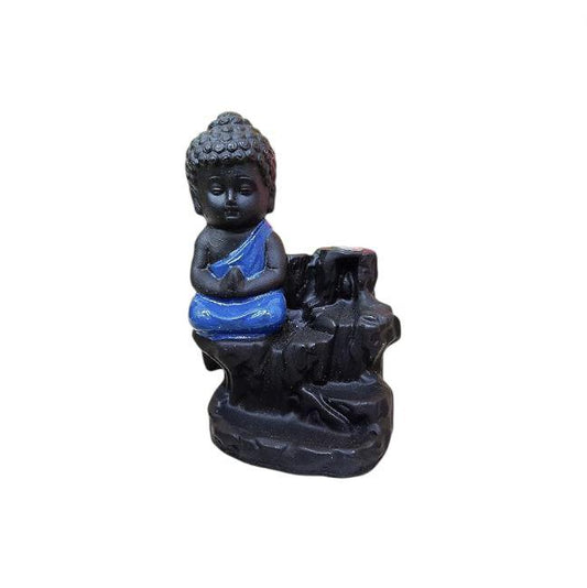 Quemador incienso ceramica de Reflujo Buda Azul