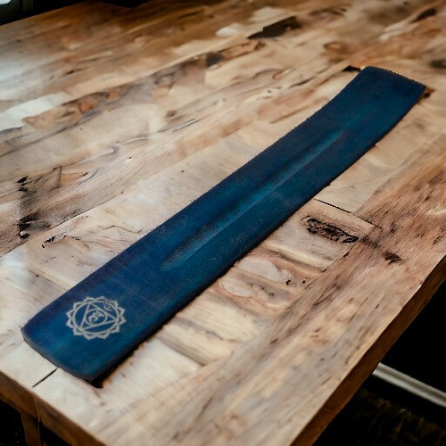 Quemador incienso tablilla madera chakras - REF 045 MOD. 16 AZUL