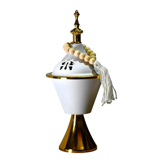 Quemador metal copa pulsera bolas madera