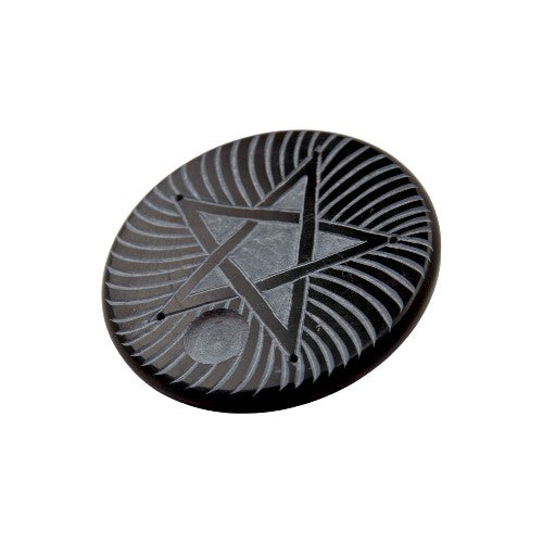 Quemador plato incienso en piedra PENTAGRAMA 4" 10CM DIÁMETRO - REF 290