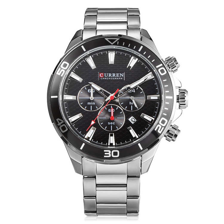 RELOJ CURREN HOMBRE M8309 NEGRO-PLATA