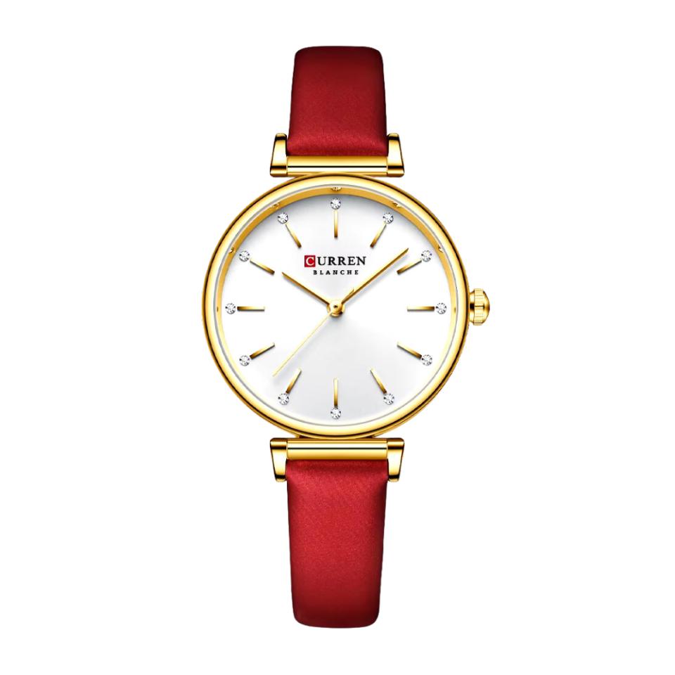 RELOJ CURREN MUJER C9081 ROJO CUERO