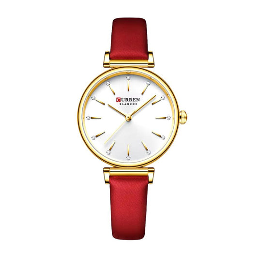 RELOJ CURREN MUJER C9081 ROJO CUERO