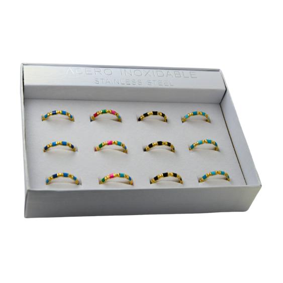 SET 12 ANILLOS DE ACERO – MOD. 13 COLORES