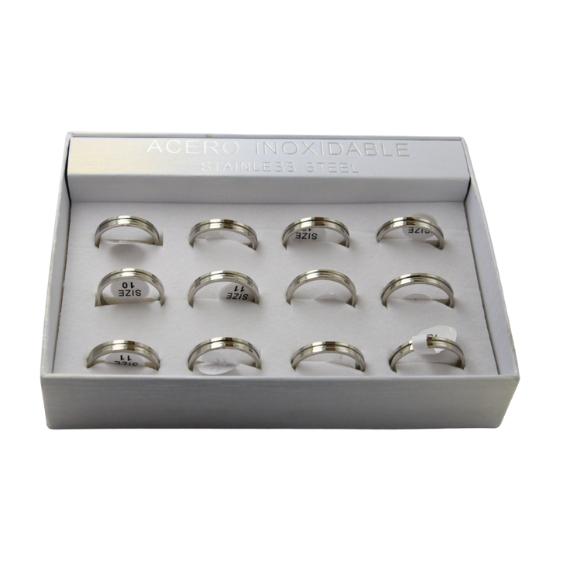 SET 12 ANILLOS DE ACERO – MOD. 15 ALIANZA