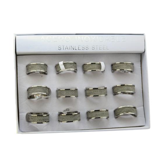 SET 12 ANILLOS DE ACERO – MOD. 26 HILO