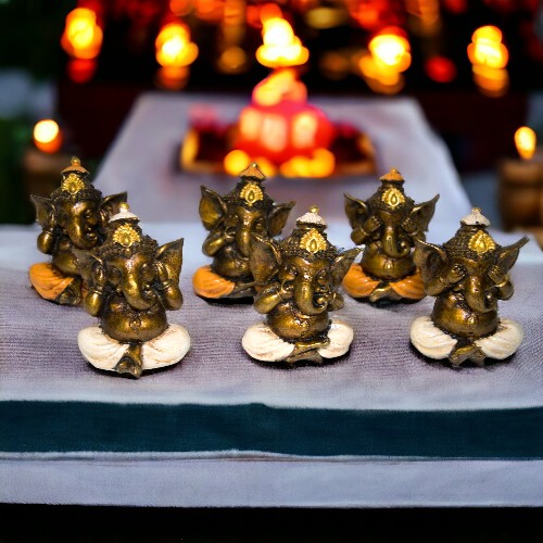 SET DE 3 GANESH 10 CM REF 790 - 15 - NARANJA