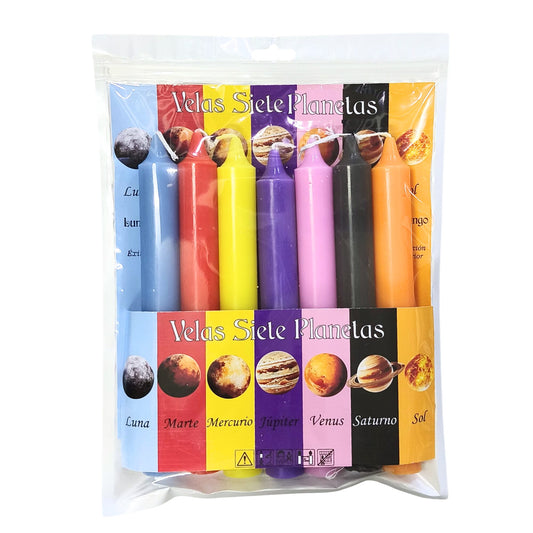 Set Velas 7 Planetas 19 cm – Energía Planetaria, Equilibrio y Armonización