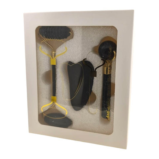 Set masaje facial piedra negra 3 piezas