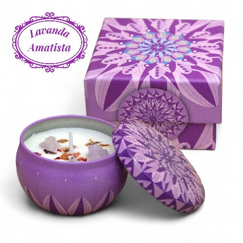 Vela Soja Aroma Lata Minerales LAVANDA - AMATISTA