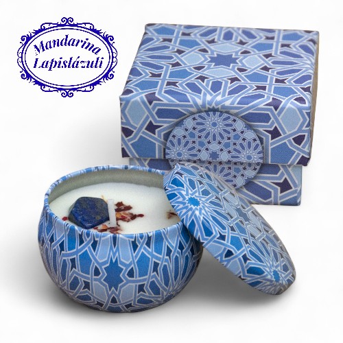 Vela Soja Aroma Lata Minerales MANDARINA - LAPISLÁZULI