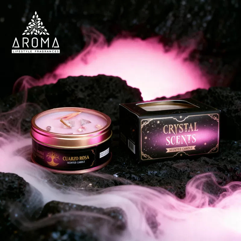 Vela Aromática Cuarzo Rosa Crystal Scents