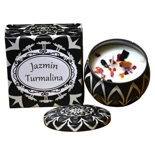 Vela Soja lata Grande aroma Jazmín con Turmalina