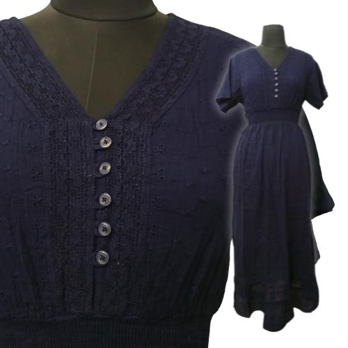 Vestido Algodón - Azul Marino