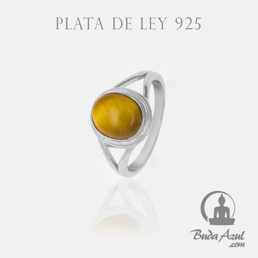 Anillo Plata de Ley 925 OVALADO MINERAL OJO DE TIGRE REF. 890