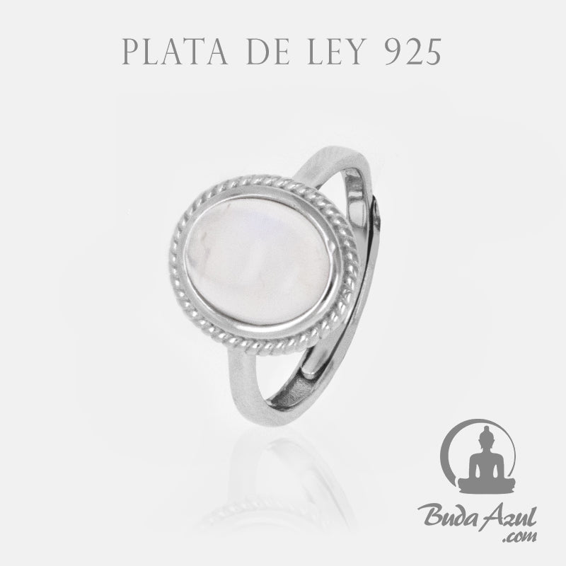 Anillo Plata de Ley 925 OVALADO PIEDRA LUNA REF.890