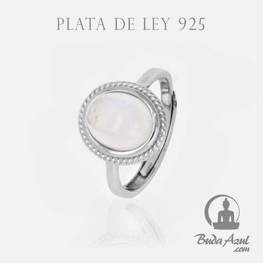 Anillo Plata de Ley 925 OVALADO PIEDRA LUNA REF.890