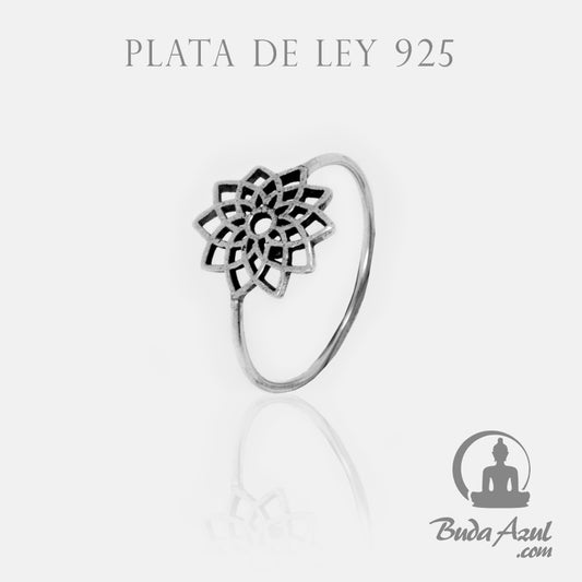 Anillo Plata de Ley 925 FLOR LOTO REF. 290