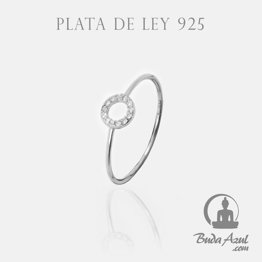 Anillo Plata de Ley 925 REDONDO CIRCONITAS REF. 290