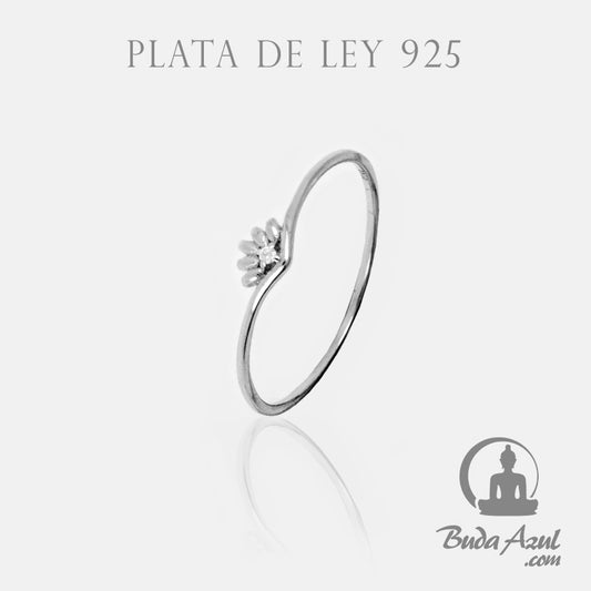Anillo Plata de Ley 925 MEDIA FLOR CIRCONITA REF. 290
