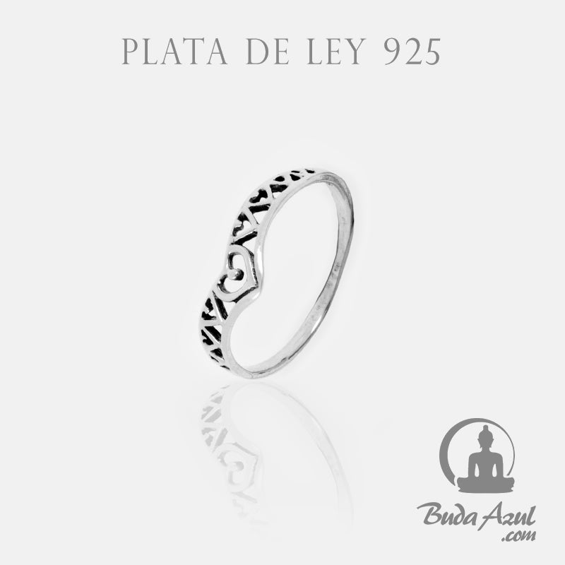 Anillo Plata de Ley 925 CORAZONES REF. 290