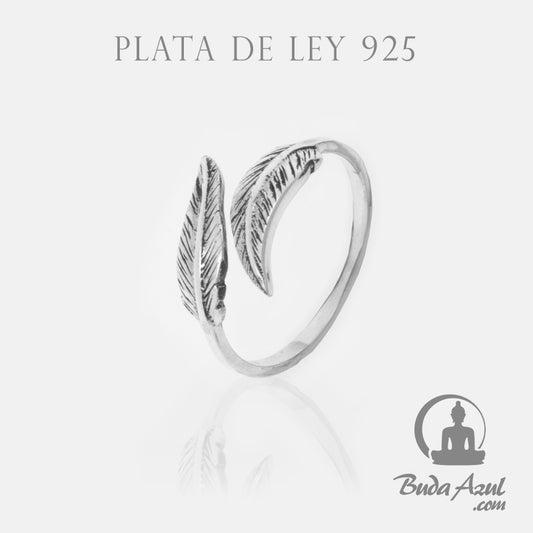 Anillo Plata de Ley 925 DOS PLUMAS REF. 490