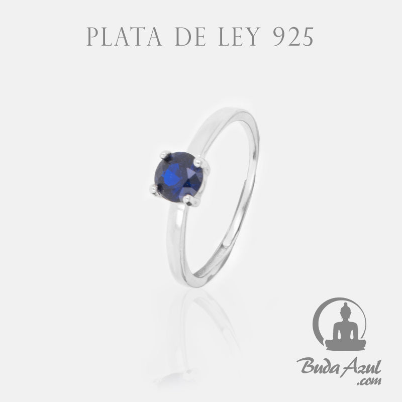 Anillo Plata de Ley 925 PIEDRA AZUL REF. 490
