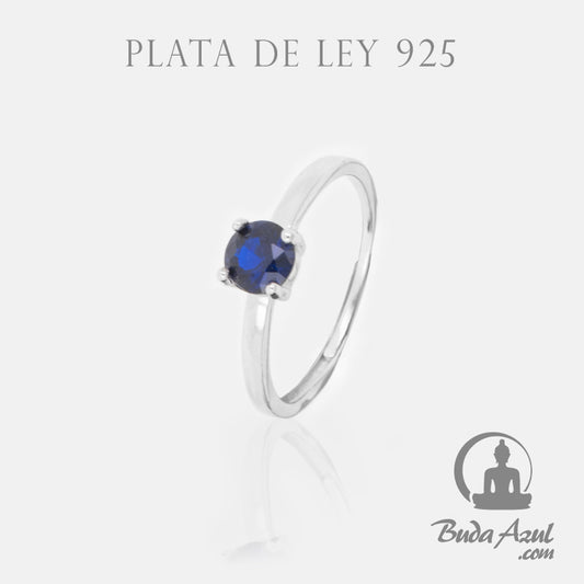 Anillo Plata de Ley 925 PIEDRA AZUL REF. 490
