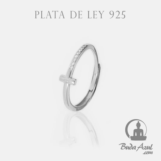 Anillo Plata de Ley 925 CRUZ CIRCONITAS REF. 490