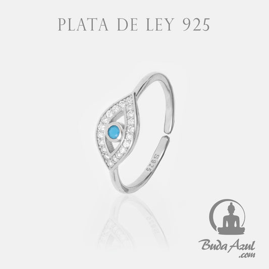 Anillo Plata de Ley 925 OJO CIRCONITAS REF. 490